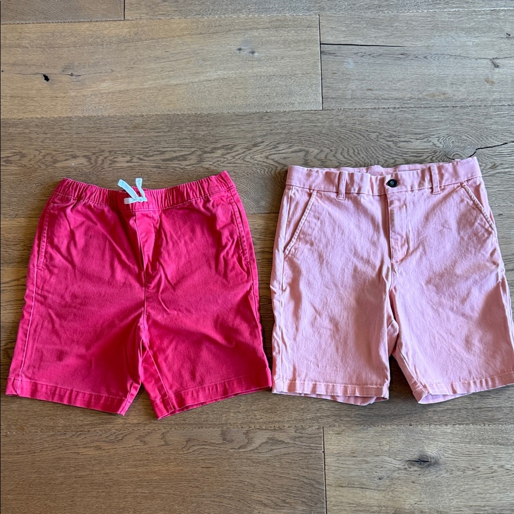 Janie & Jack Boys Coral and Light Orange Cotton Shorts - Set of 2